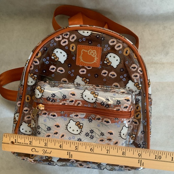 NWT Hello Kitty Clear Mini Backpack - All Over Floral Hello Kitty Print - Picture 10 of 11